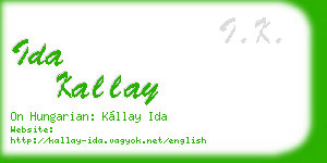 ida kallay business card